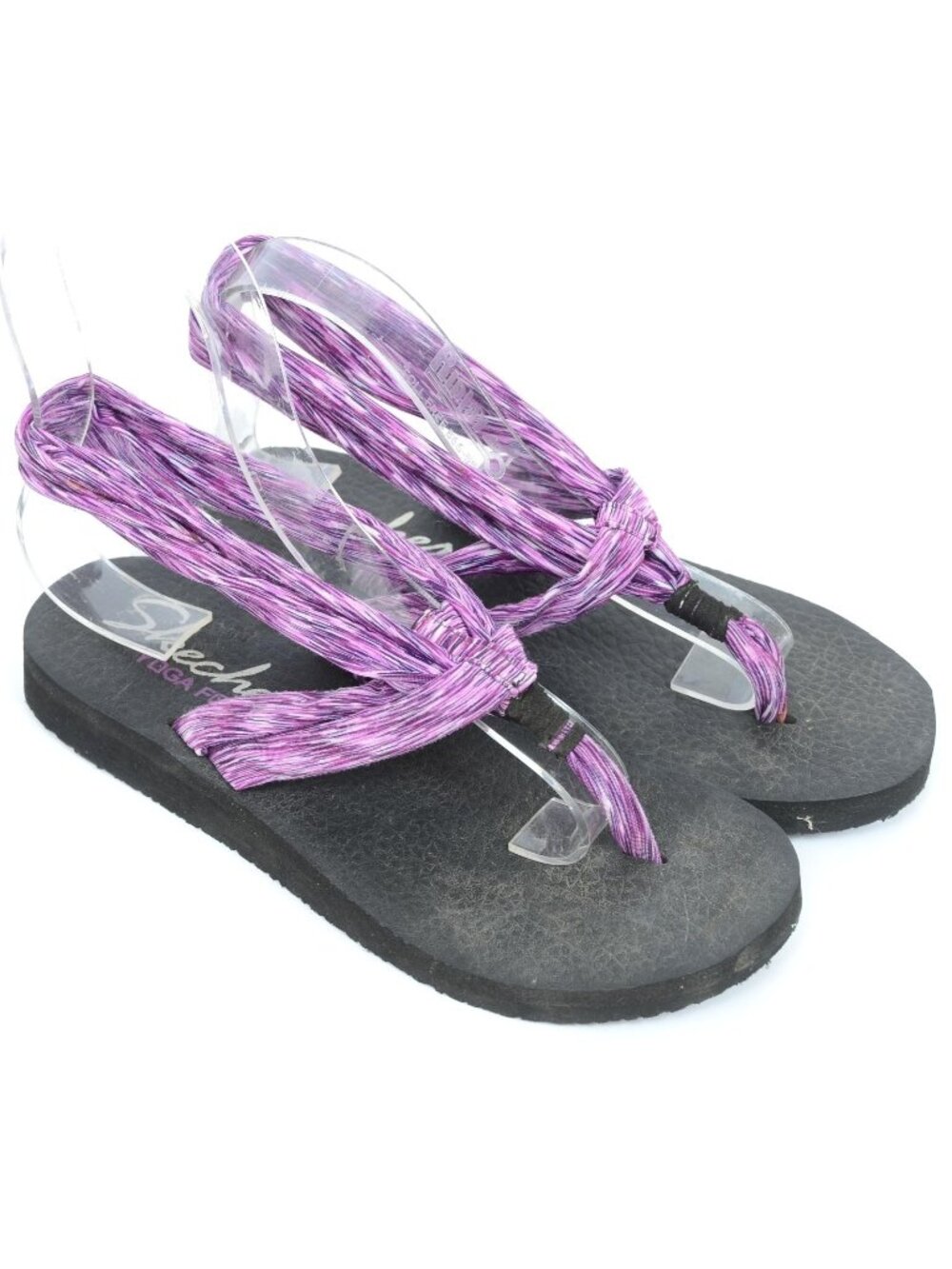 Skechers Mediation Studio Kicks Sz 8 Yoga Foam Footbed Fabric Slingback Thongs